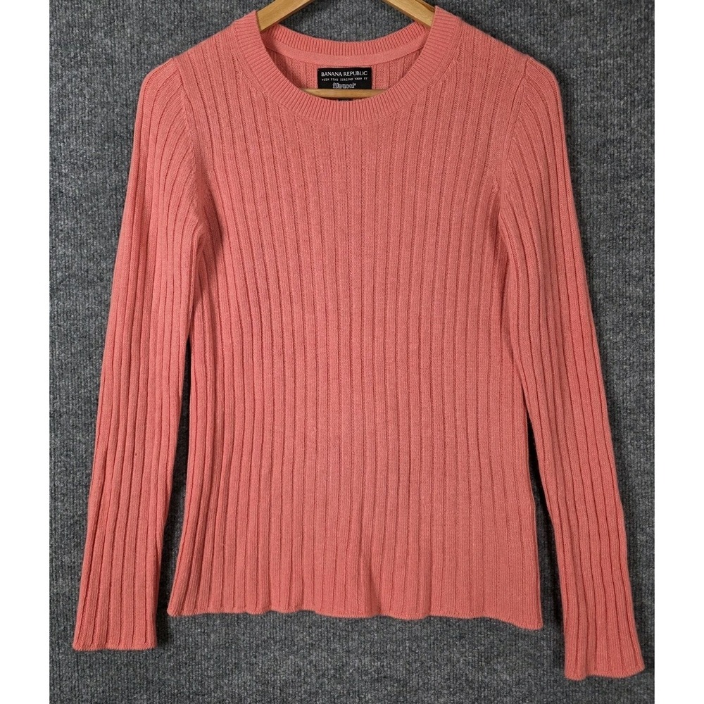 Banana Republic Women's Sweater M Merino Wool Cashmere Pink Peach Filpucci Yarn